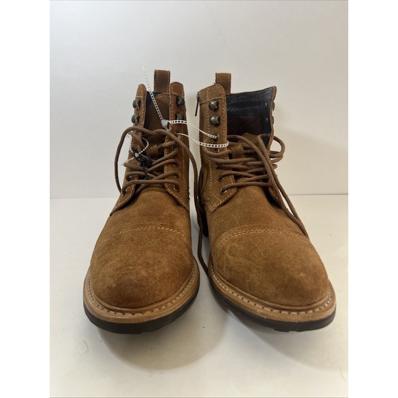 Frye Russell Mens Tan Leather Suede Cap Boots FR41606 Lace‎ Zip Up Sz 9 1/2 NEW main image 12